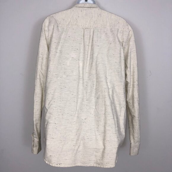 Lucky Brand Shirt Mens XXL Ivory Black Fleck Nep One Pocket Bay Street READ - Picture 4 of 9